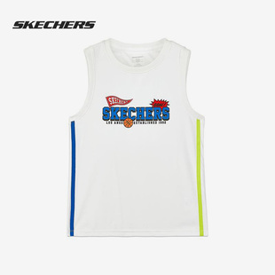 L221B135 休闲男童针织背心吸汗运动上衣 Skechers 斯凯奇正品
