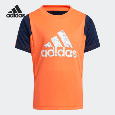 Adidas/阿迪达斯正品新款小童短袖撞色夏季运动T恤 GP0458