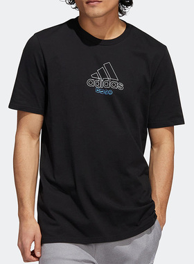 Adidas/阿迪达斯正品 M GFX 夏季简约短袖透气男子运动T恤 IB9424