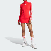 运动长袖 三叶草女子修身 连衣裙IV9332 阿迪达斯正品 Adidas