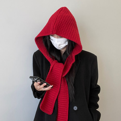 韩版巴拉克拉法帽子女秋冬季加厚保暖帽子围脖两用一体护耳针织帽
