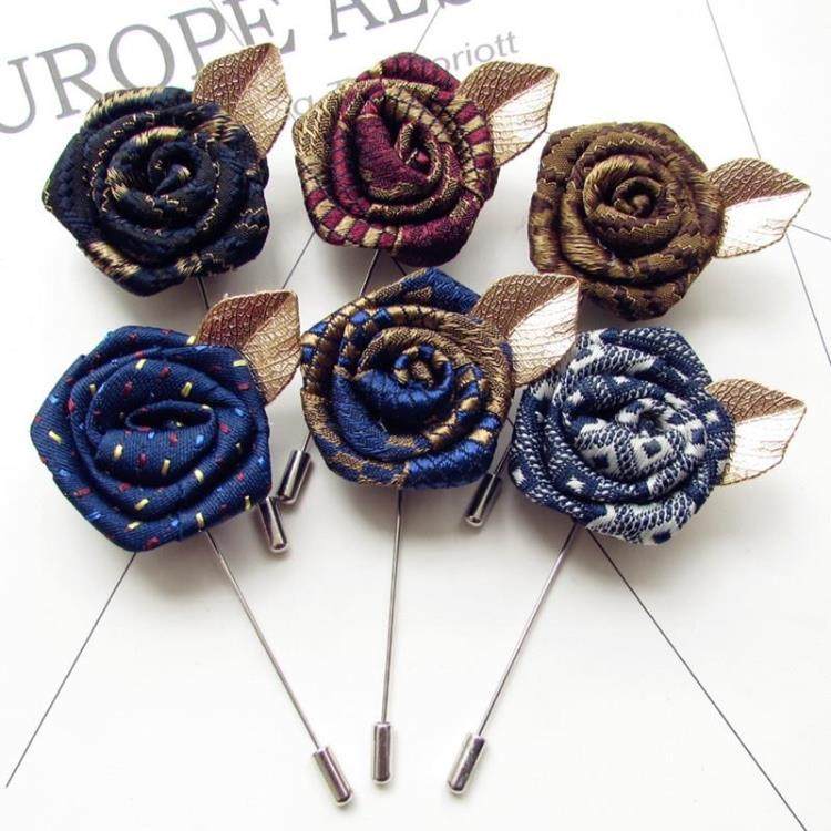 韩国饰品西装领针领花缎带玫瑰花衬衫胸花男女花朵手工男士胸针