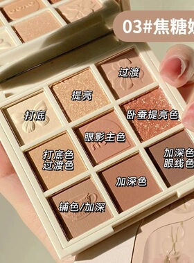 NOVO眼影盘哑光珠光闪粉大地色不脱妆防水超火ins学生党小众平价