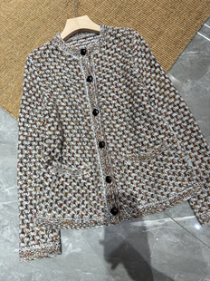 安西娅 上衣外套 花纱线真丝羊绒开衫