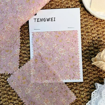 韩系雾粉碎花纯棉布 高密透气 法式连衣裙娃衣服装面料