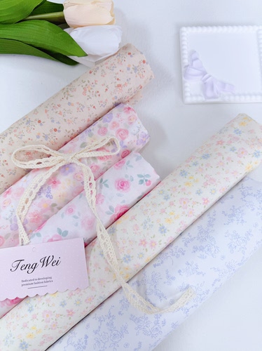 TENGWEI韩系设计布料小清新花朵肌理感连衣裙衬衫裙子睡衣面料