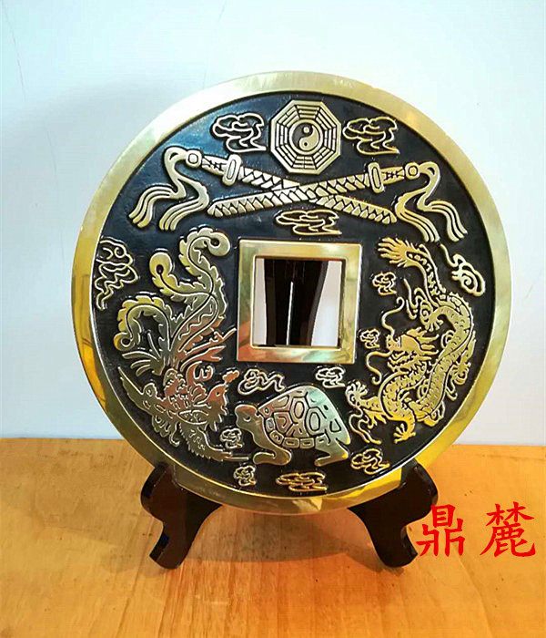 鼎麓 工艺品铜钱 鱼到眼前 招财进宝镇宅 公司桌面 家居门厅摆件