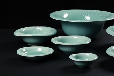 龙泉雷慧仙省大师青瓷手工作品《清泉承露》系列