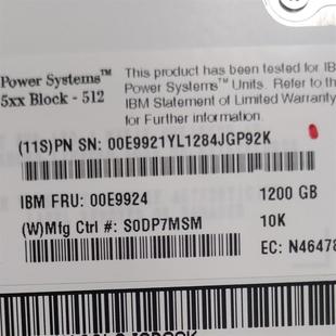 SAS 12TB 10K FRU 硬盘 IBM 00E9924 1200G