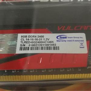 上海现货十铨Team 火神系列 DDR4 2400 8G 红色 台式机内存