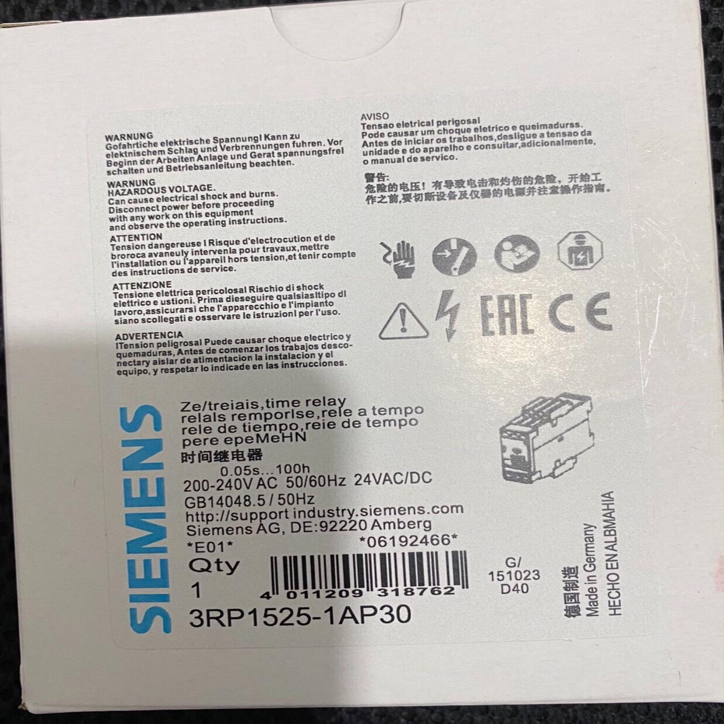 SIEMENS3RP1525-1AP30时间继电器