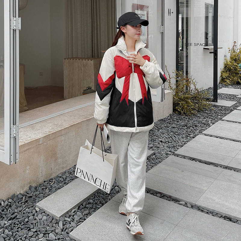 【大货1000件】蝴蝶结撞色拼接拼接羽绒服288A-917-P185控268,女装羽绒服,浙宝095(原288A)