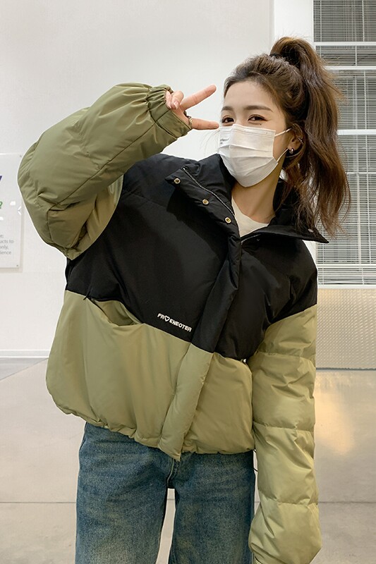 档口现货短款绣花拼接撞色90白鸭绒羽绒服288A-920,女装羽绒服,浙宝095(原288A)
