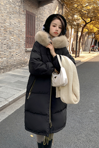 【新款已出货】真狐狸毛领中长款白鸭绒羽绒服288A-929-P280-K399