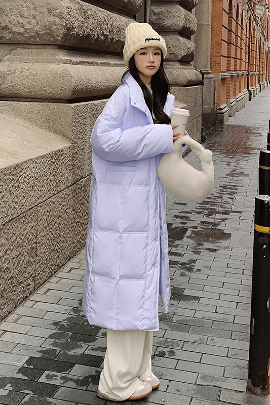 档口现货2023新款中长款立领白鸭绒羽绒服288A-921,女装羽绒服,浙宝095(原288A)