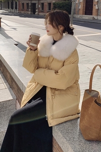 【档口现货】两片式狐狸毛领90白鸭绒羽绒服288A-922-P315-K458,汕头暴雨穿搭微胖图片