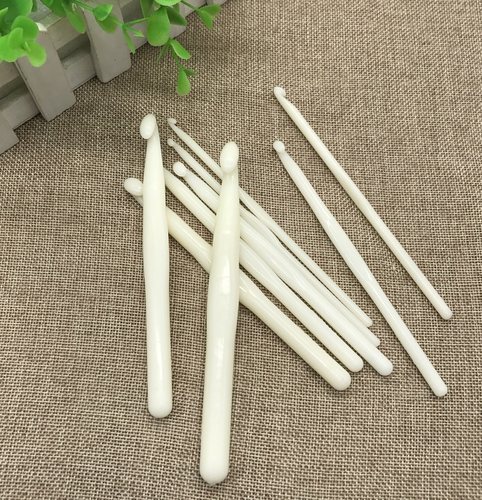diy钩针工具套装9个号纯色塑料