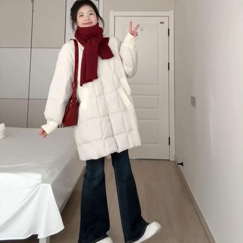 一家福2025新款羽绒棉服女中长款加厚保暖棉衣外套情侣棉袄女装