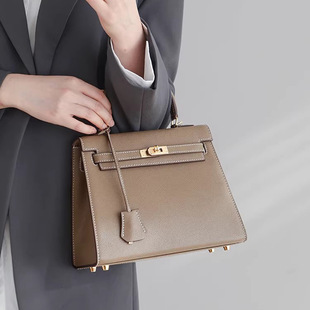 二代凯莉手提包牛皮手掌纹真皮女包高级感mini百搭单肩凯丽斜挎包