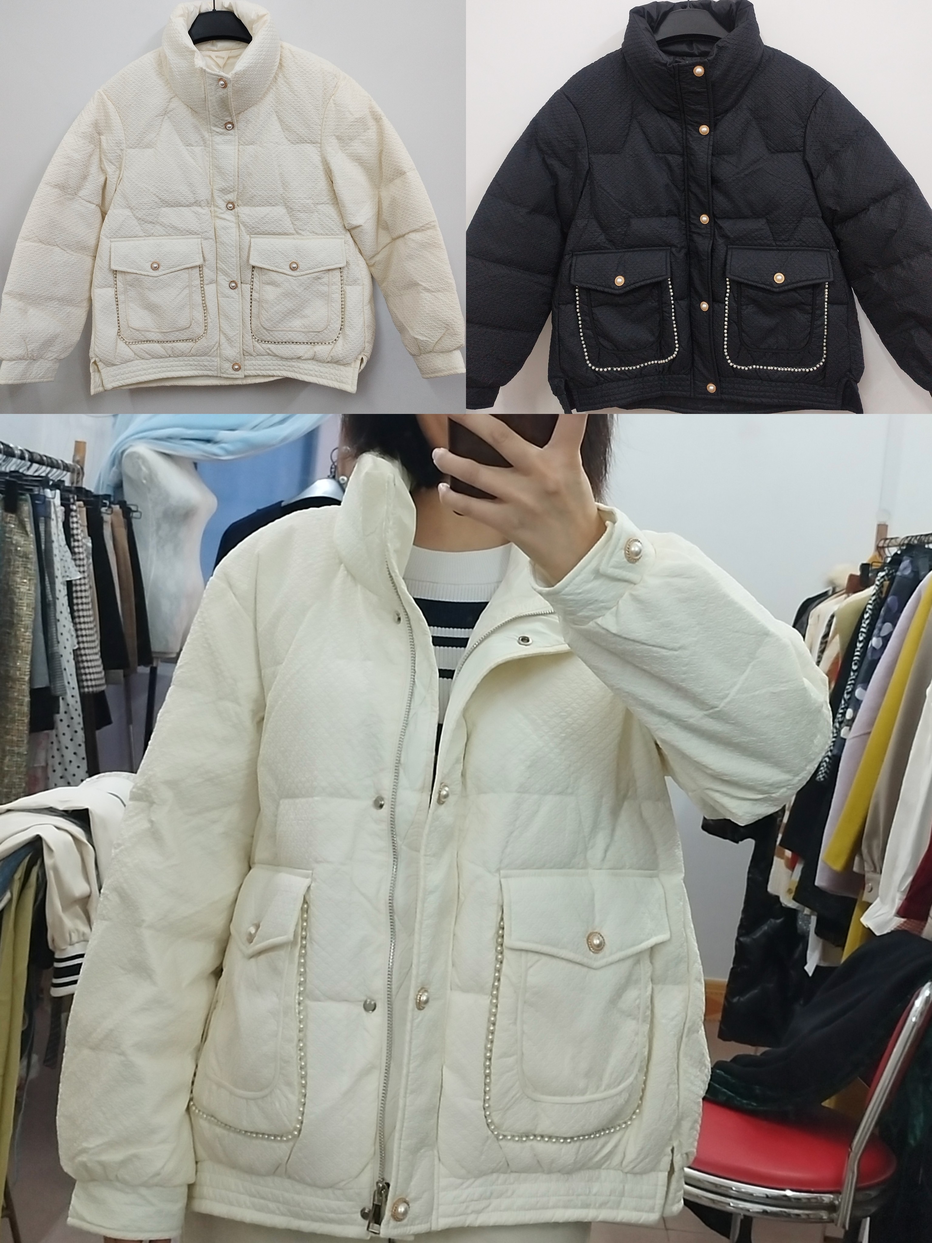 贝芙妮 白鸭绒 高级感小香风气质名媛宽松轻薄款羽绒服 M/L/XL码