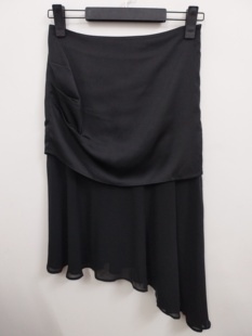 IDOLE奕多 高级感时尚拼接假两件飘逸不规则半身裙 大码女裙 L码