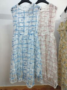 LeeMonsan枺上 女装夏季甜美超仙无袖网纱洋气连衣裙 S/M/XL码