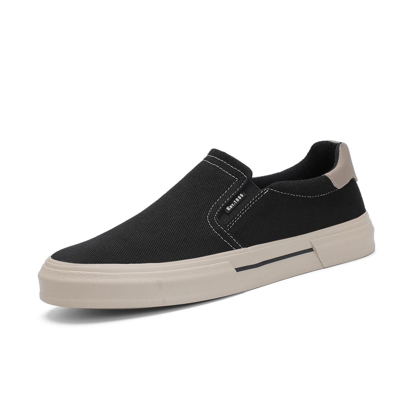 男士帆布鞋2026春夏新款一脚蹬懒人鞋平底透气休闲鞋潮流百搭男鞋