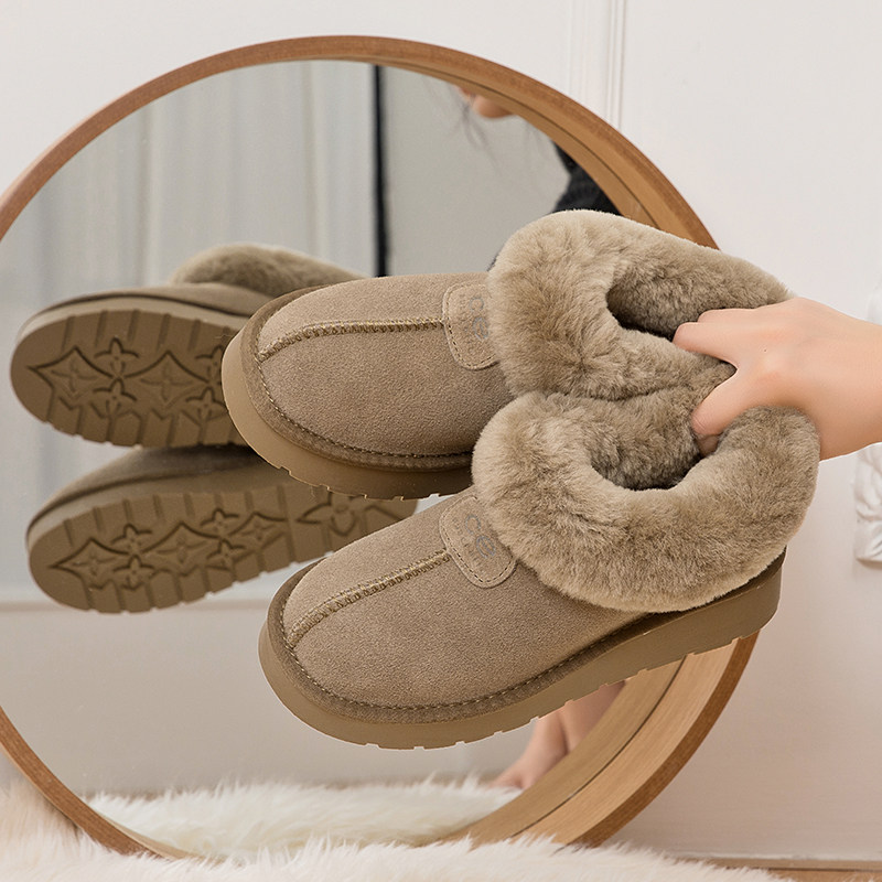 全羊毛雪地靴女短靴厚底2024新款