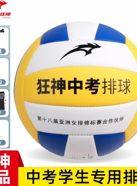 中考训练狂神排球5号蓝白黄色发泡PVC革软式硬排中小学生KS0884