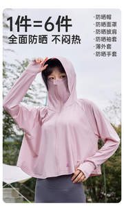 夏季新防晒衣冰丝透气防紫外线冰感黑胶超薄斗篷外套防晒服