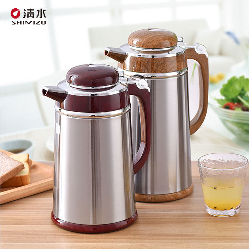 shimi保zu清水保温壶家用不锈清水瓶钢热水玻璃内胆公室小型温水