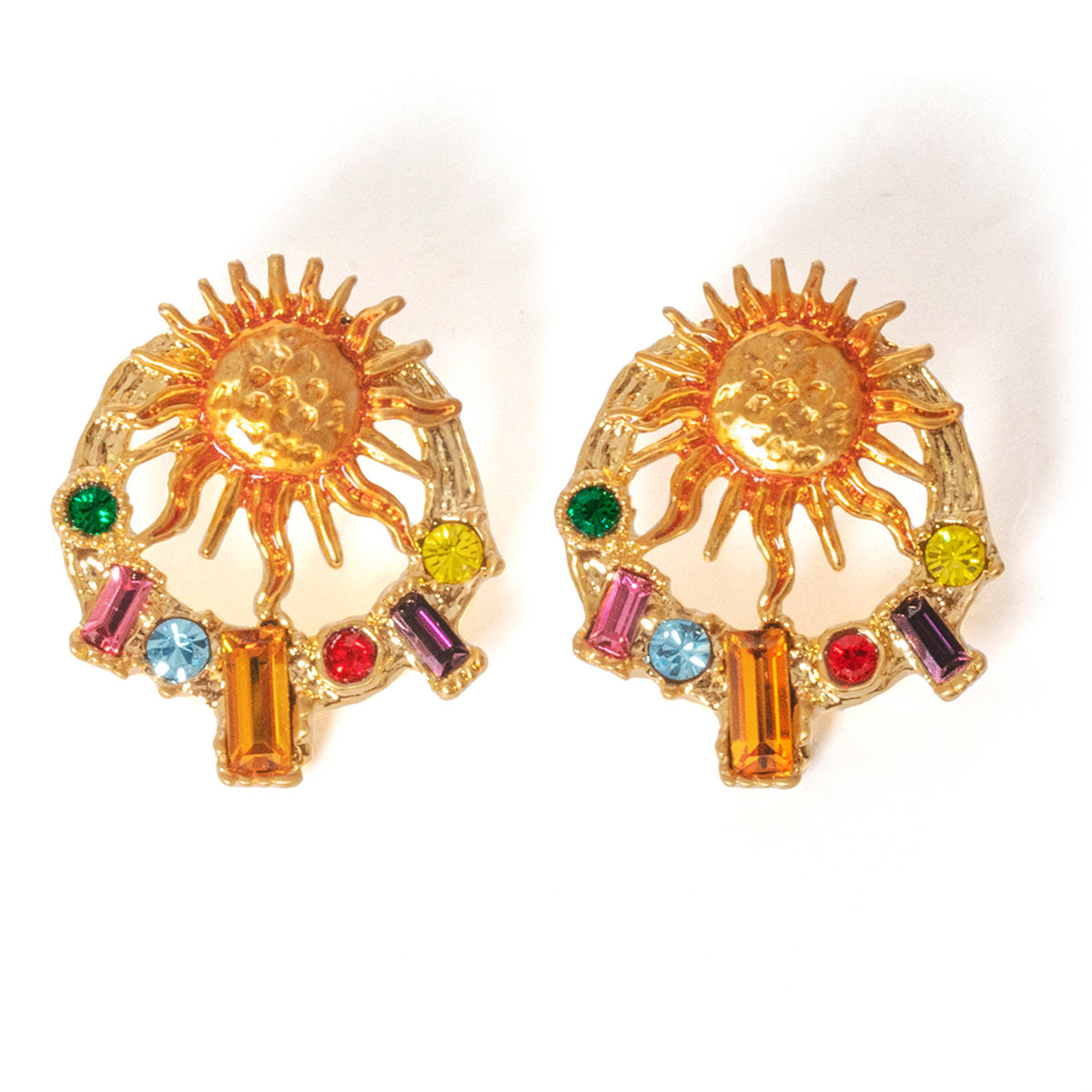 日本进口palnart poc 小众设计感艺术气质古老太阳神耳环pa566