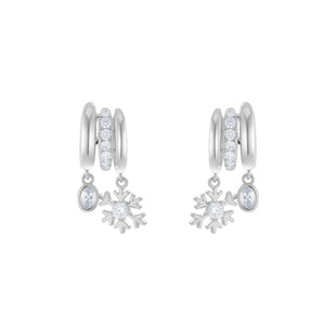 气质女 耳饰小众925银针耳环时尚 卡芙娜 雪花锆石耳坠纯银耳钉时尚