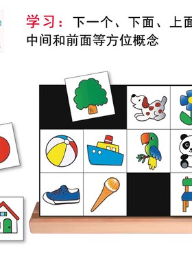 七色花rolf 方位磁力学习板 语言空间认知社交技能儿童益智玩具3+