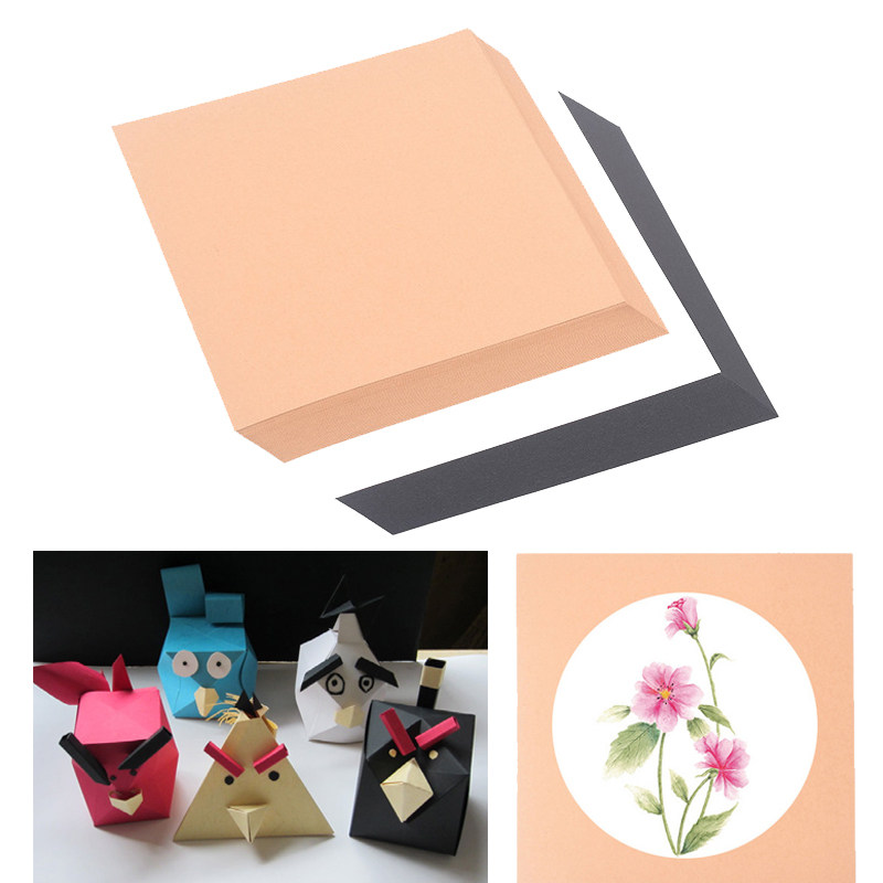 方形白色卡纸牛皮黑色 儿童diy手工制作材料七色花幼儿美工折纸3
