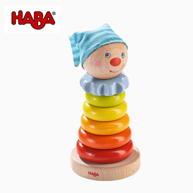 德国HABA 套叠小丑套圈人偶低幼儿童益智玩具叠叠圈手指锻炼0-3岁