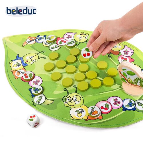 贝乐多beleduc 毛毛虫蝶变记图案匹配记忆力训练儿童玩具桌游拼图
