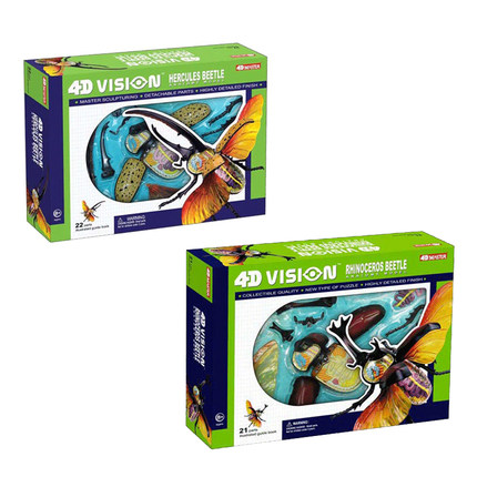 4D MASTER 大力士甲虫仙角虫解剖医学教学模型 儿童益智拼装玩具