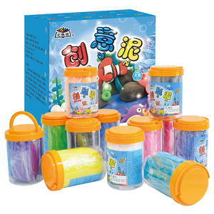 创意泥彩泥橡皮泥500克12罐校园装 七色花儿童手工制作大中小班3+