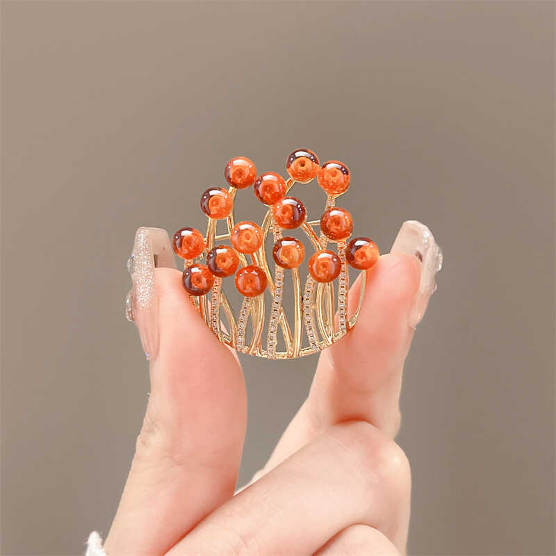 胸针珊瑚红玛瑙气质小众