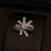 奢华高档锆石蝴蝶结别针扣开衫 领针防走光气质西装 胸针小女高级感