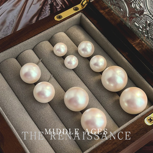 vintage法式 复古高品玻璃珍珠耳钉轻奢高级感耳环气质轻奢耳饰女