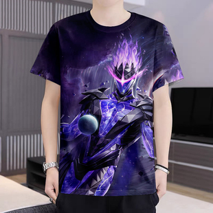 夏季创意新款和平精英潮流红装皮肤系列3D印花 儿童青少年短袖T恤