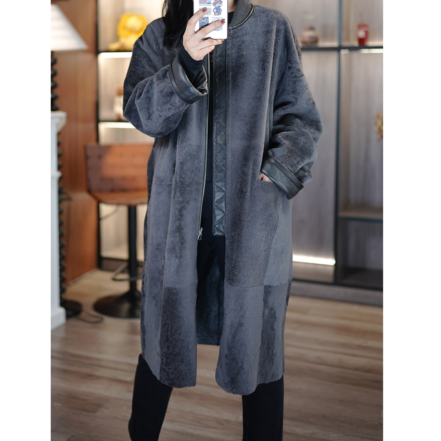 6号衣橱 l 轻奢复古 西班牙羊皮毛一体双面造型棒球服领 拉链大衣,女装/女士精品,皮草,淘宝优惠券,粉丝福利购,淘宝优惠卷