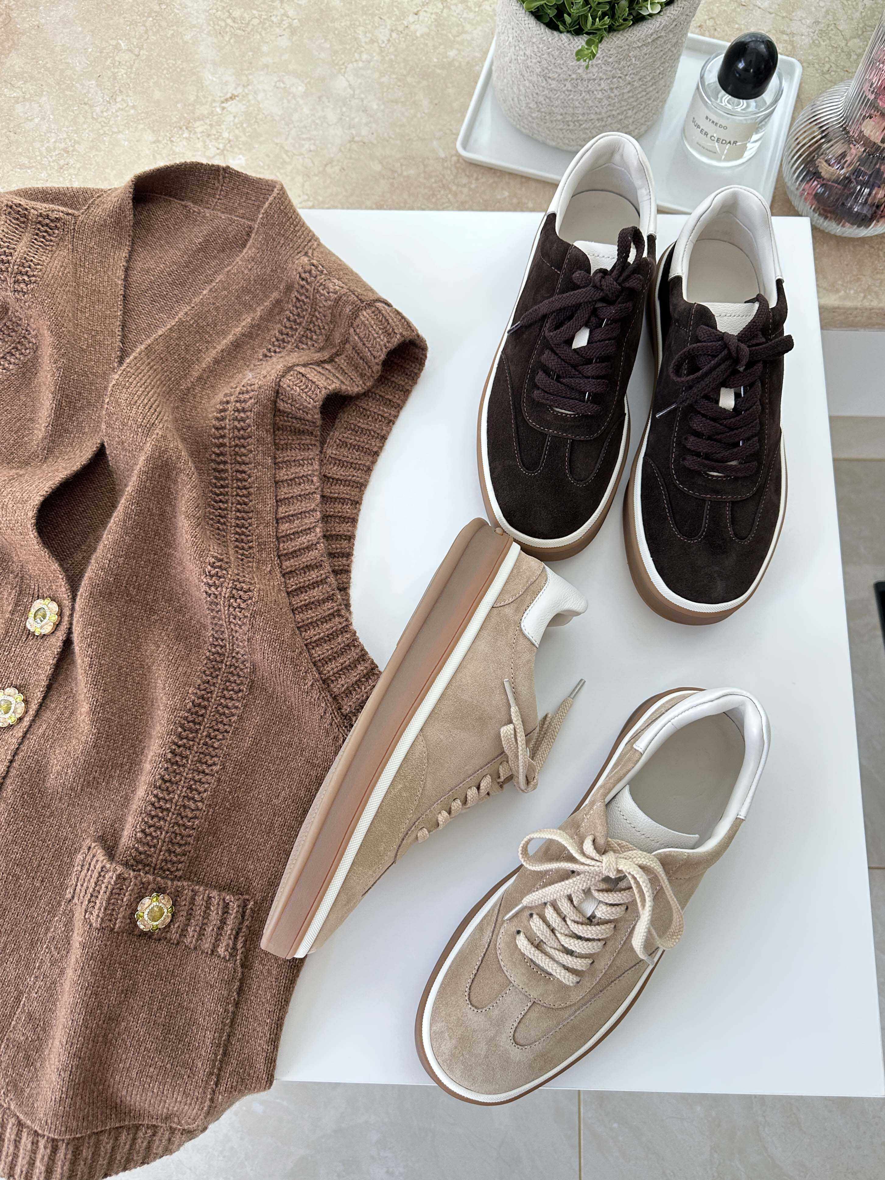 6号衣橱 l 早秋复古百搭 雾感小牛皮系带平底休闲鞋德训鞋板鞋,女鞋,时尚休闲鞋,淘宝优惠券,粉丝福利购,淘宝优惠卷