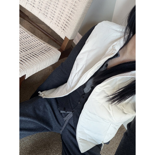N牌95白鹅绒立领拉链羽绒马甲