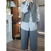 6号衣橱 手工双面毛呢一粒扣马甲上衣 小众简约叠穿造型 春上新