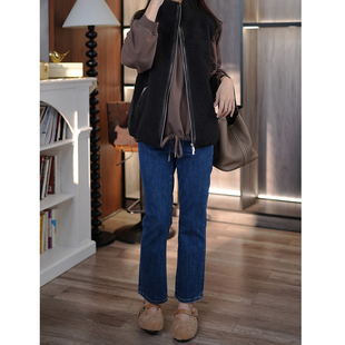 土耳其弹力丹宁复古洗水小直筒9分法棍牛仔裤 小狗出品 6号衣橱