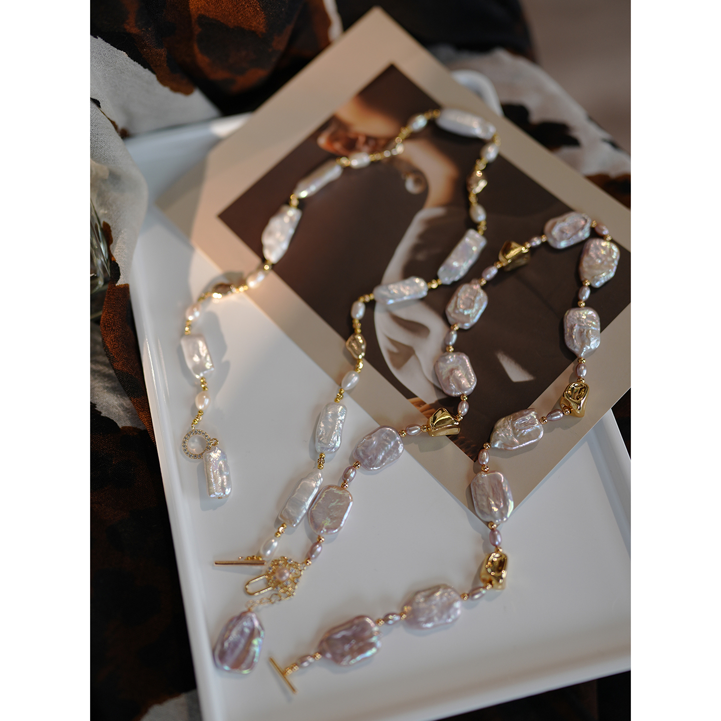 炫彩不规则巴洛克复古珍珠项链