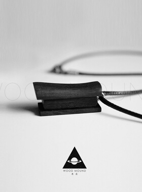 木丘 乌木 小棺材项链 1x3cm朋克风格